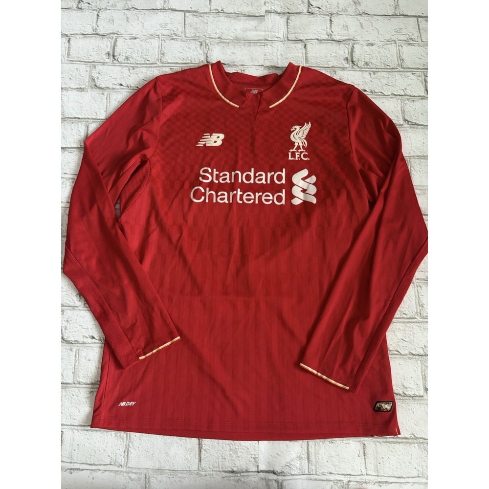 LIVERPOOL 2015 2016 HOME FOOTBALL SHIRT SOCCER JERSEY NEW BALANCE Long Sleeve M